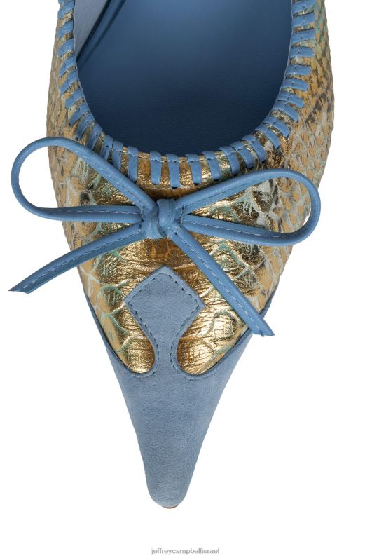 il Jeffrey Campbell טורפדו-2 משאבת עקב נשים זמש כחול נחש מולטי NN6N61362
