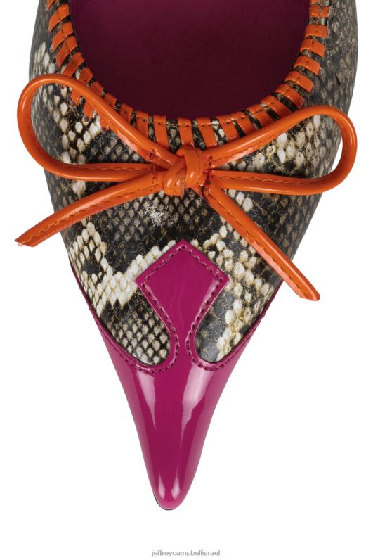 il Jeffrey Campbell טורפדו-2 משאבת עקב נשים כתום נחש בצבע בז' ורוד NN6N61363