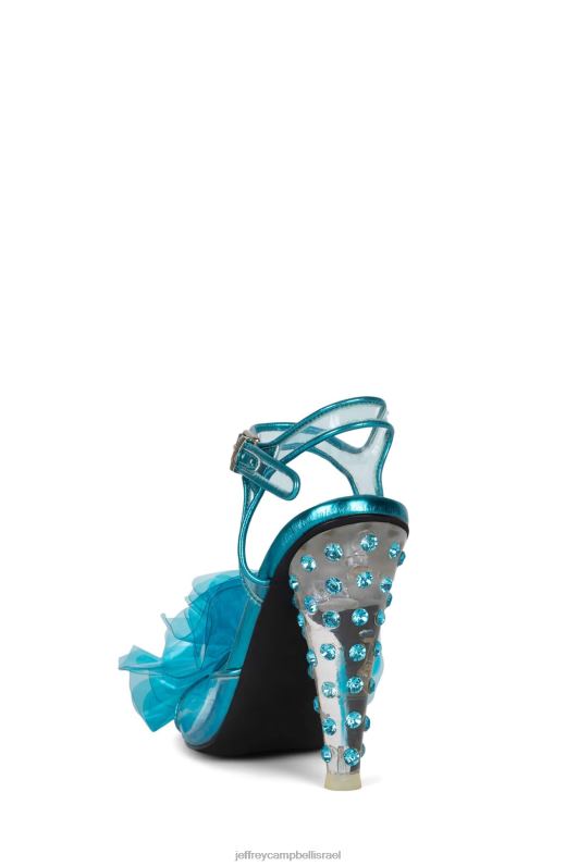 il Jeffrey Campbell לא-2-התרברבות סנדל עם עקבים נשים כחול כחול שקוף NN6N61498