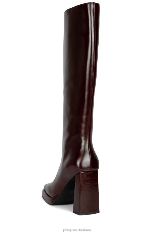 il Jeffrey Campbell מקסימום-2 מגפיים מברך עד ירך נשים חום מבריק NN6N6687