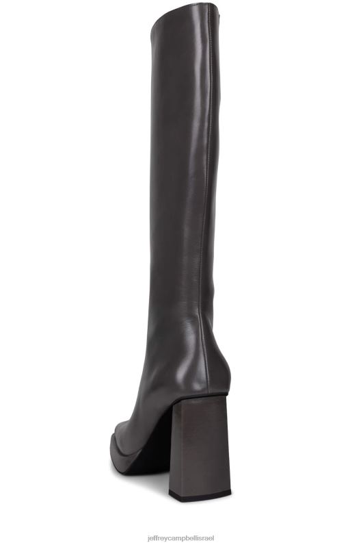 il Jeffrey Campbell מקסימום-2 מגפיים מברך עד ירך נשים אפור מבריק NN6N6839