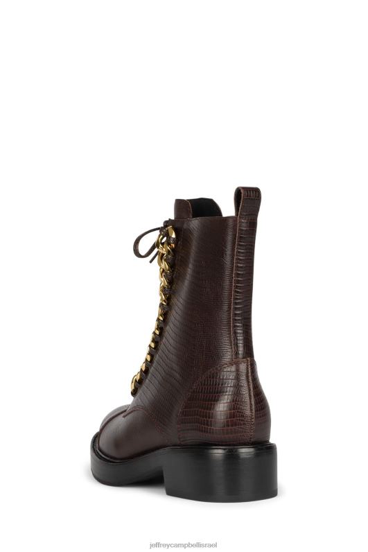 il Jeffrey Campbell דיימון-2h מגפי קרסול נשים לטאה חומה זהב NN6N6416