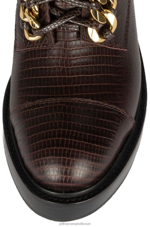 il Jeffrey Campbell דיימון-2h מגפי קרסול נשים לטאה חומה זהב NN6N6416