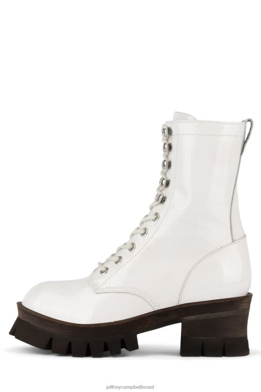 il Jeffrey Campbell שקמה3h מגפי קרסול נשים פטנט קמט לבן NN6N6363