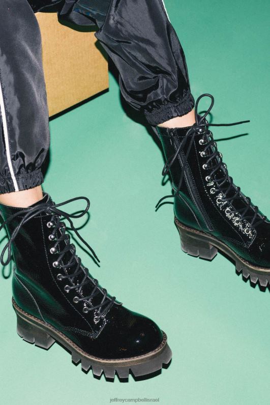 il Jeffrey Campbell שקמה3h מגפי קרסול נשים פטנט קמט לבן NN6N6363