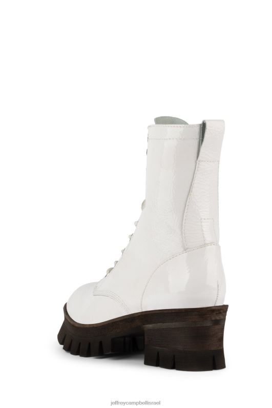 il Jeffrey Campbell שקמה3h מגפי קרסול נשים פטנט קמט לבן NN6N6363