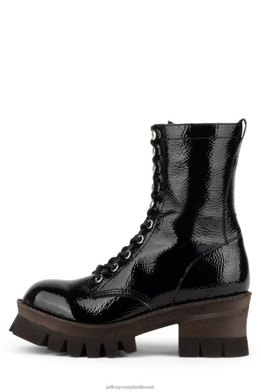 il Jeffrey Campbell שקמה3h מגפי קרסול נשים פטנט קמט שחור NN6N6364
