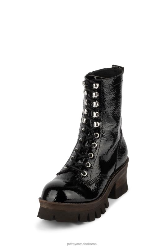 il Jeffrey Campbell שקמה3h מגפי קרסול נשים פטנט קמט שחור NN6N6364