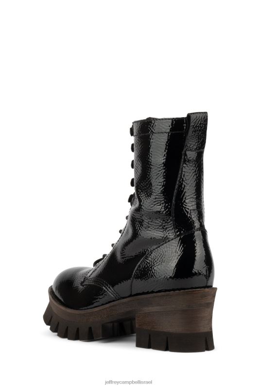 il Jeffrey Campbell שקמה3h מגפי קרסול נשים פטנט קמט שחור NN6N6364