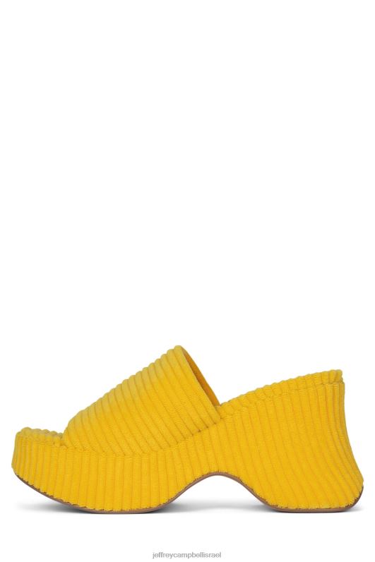 il Jeffrey Campbell 6 עשרה-2 סנדל פלטפורמה נשים מגבת פסים צהובה NN6N640