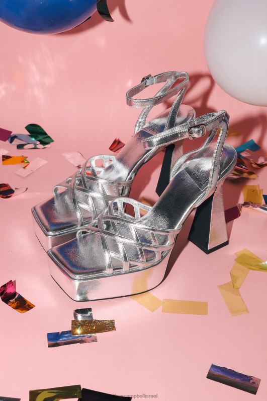 il Jeffrey Campbell צָנוּעַ סנדל פלטפורמה נשים כסף מתכתי NN6N61002