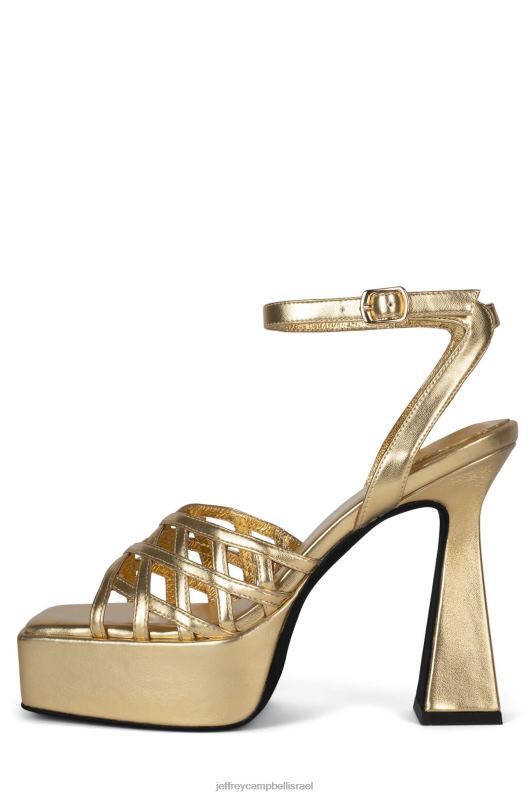 il Jeffrey Campbell צָנוּעַ סנדל פלטפורמה נשים זהב מתכתי NN6N61003