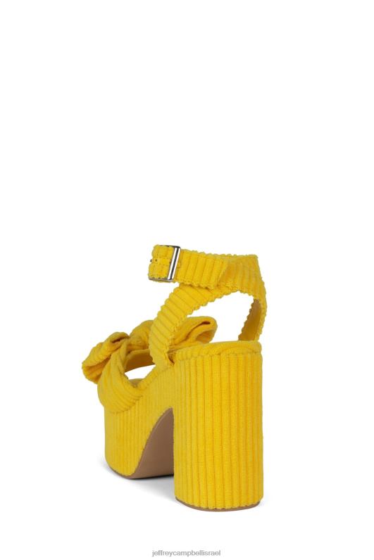 il Jeffrey Campbell פִּיקנִיק סנדל פלטפורמה נשים מגבת פסים צהובה NN6N61005