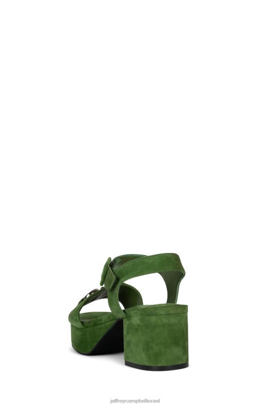 il Jeffrey Campbell נִצחִי סנדל פלטפורמה נשים זמש ירוק כסף NN6N61011