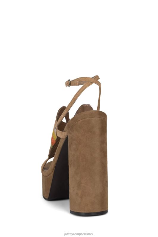 il Jeffrey Campbell מלכים סנדל פלטפורמה נשים שילוב של זמש חום צהוב NN6N61014