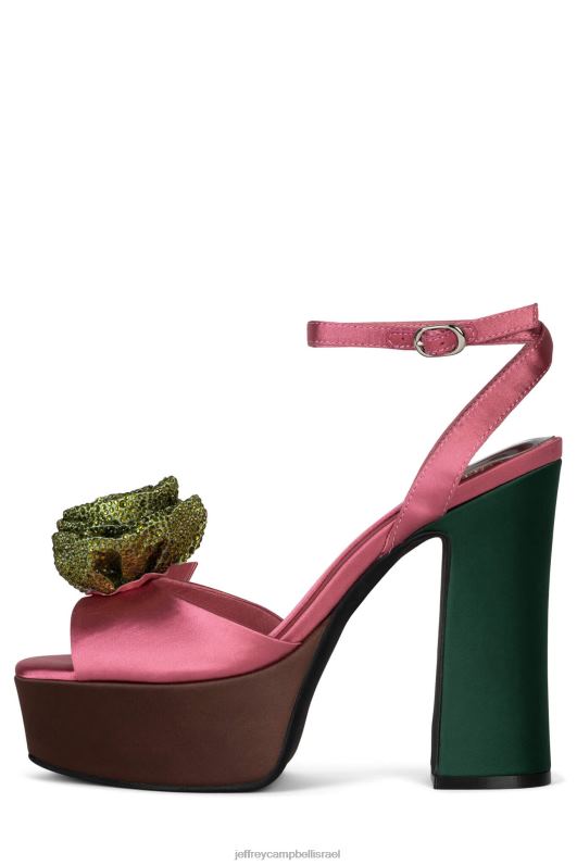 il Jeffrey Campbell פרזיה סנדל פלטפורמה נשים סאטן חום ורוד NN6N61024