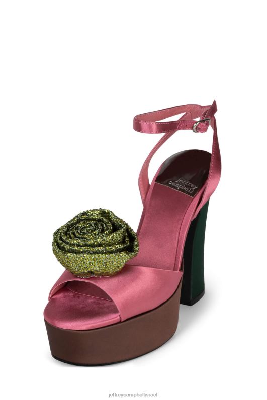 il Jeffrey Campbell פרזיה סנדל פלטפורמה נשים סאטן חום ורוד NN6N61024