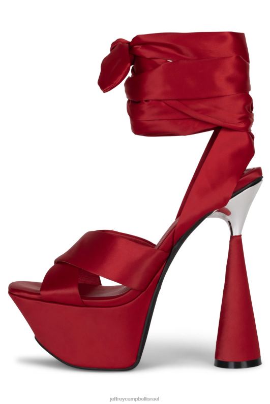 il Jeffrey Campbell בעוז סנדל פלטפורמה נשים סאטן אדום NN6N61026