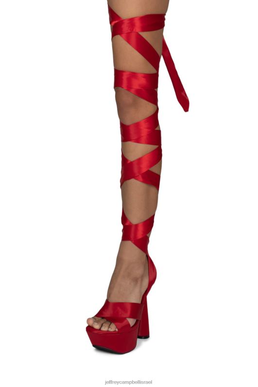 il Jeffrey Campbell בעוז סנדל פלטפורמה נשים סאטן אדום NN6N61026