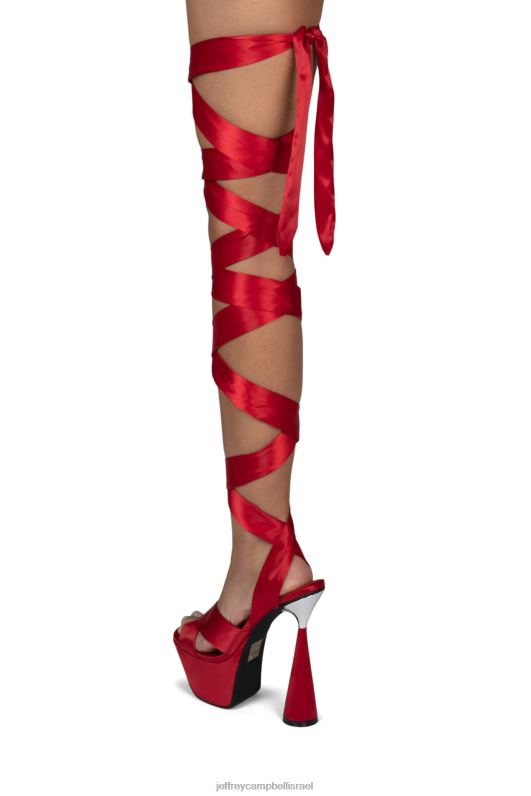 il Jeffrey Campbell בעוז סנדל פלטפורמה נשים סאטן אדום NN6N61026