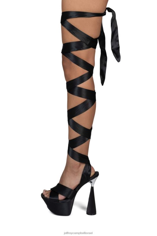 il Jeffrey Campbell בעוז סנדל פלטפורמה נשים סאטן שחור NN6N61027