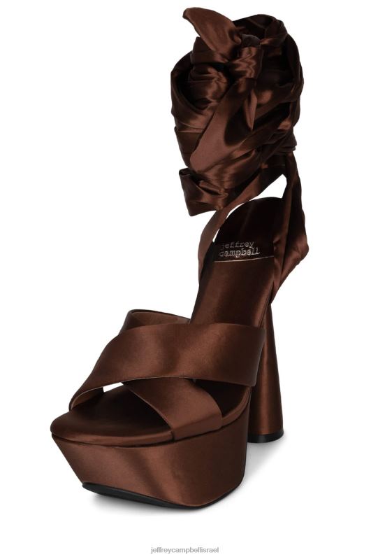 il Jeffrey Campbell בעוז סנדל פלטפורמה נשים זהב סאטן חום NN6N61028