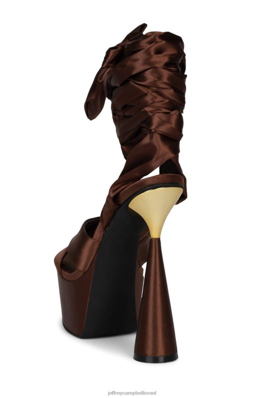 il Jeffrey Campbell בעוז סנדל פלטפורמה נשים זהב סאטן חום NN6N61028