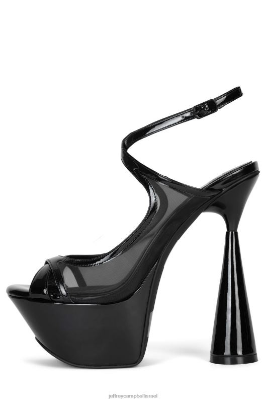 il Jeffrey Campbell אַטמוֹספֵרָה סנדל פלטפורמה נשים שחור פטנט שחור רשת NN6N61032