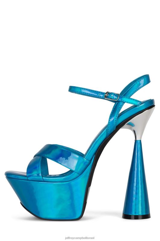 il Jeffrey Campbell מתפתח סנדל פלטפורמה נשים כסף ססגוני כחול NN6N61039