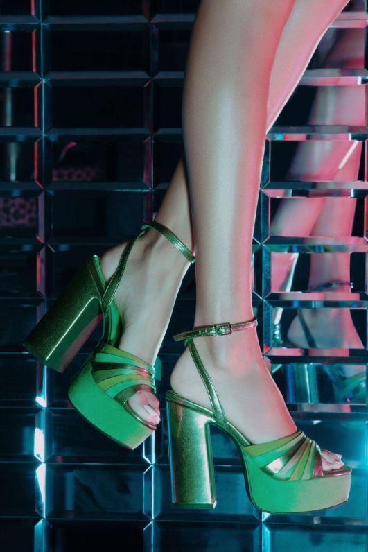 il Jeffrey Campbell בוגי-דאון סנדל פלטפורמה נשים משולבת זמש ירוק בהיר NN6N61041