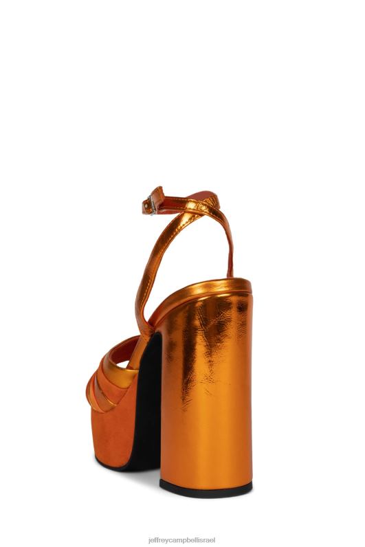 il Jeffrey Campbell בוגי-דאון סנדל פלטפורמה נשים שילוב זמש כתום NN6N61042