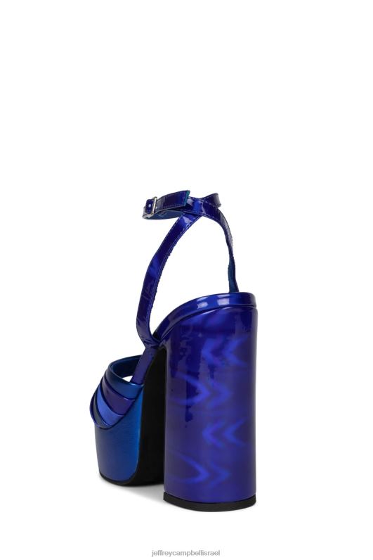 il Jeffrey Campbell בוגי-דאון סנדל פלטפורמה נשים שילוב מתכתי כחול NN6N61043