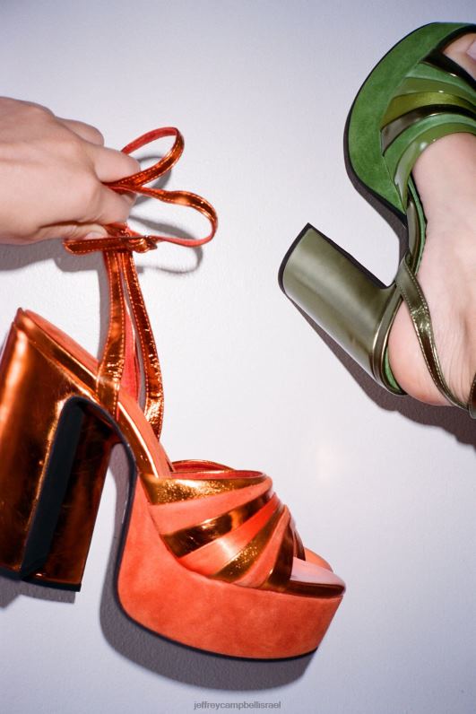 il Jeffrey Campbell בוגי-דאון סנדל פלטפורמה נשים משולבת נצנצים אדומים NN6N61044