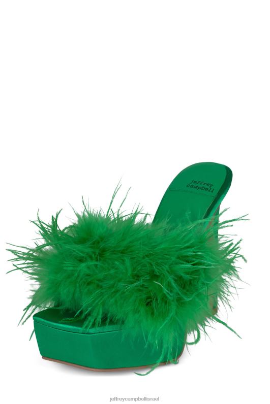 il Jeffrey Campbell להתאהב סנדל פלטפורמה נשים ירוק סאטן ירוק NN6N61046