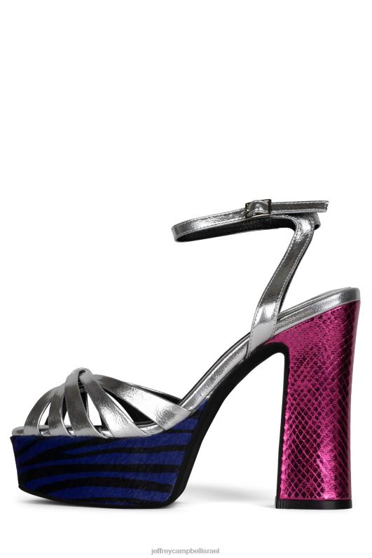 il Jeffrey Campbell רועש סנדל פלטפורמה נשים כסוף ורוד מולטי NN6N61050
