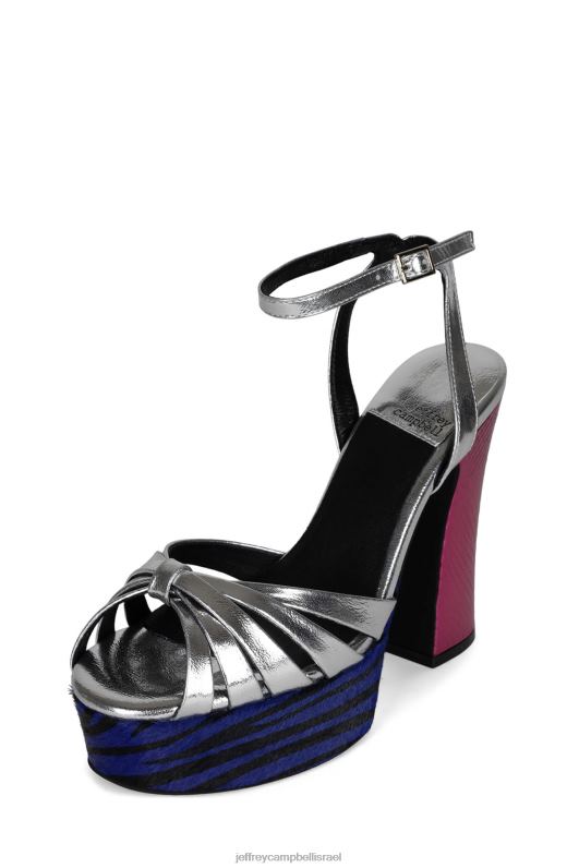 il Jeffrey Campbell רועש סנדל פלטפורמה נשים כסוף ורוד מולטי NN6N61050