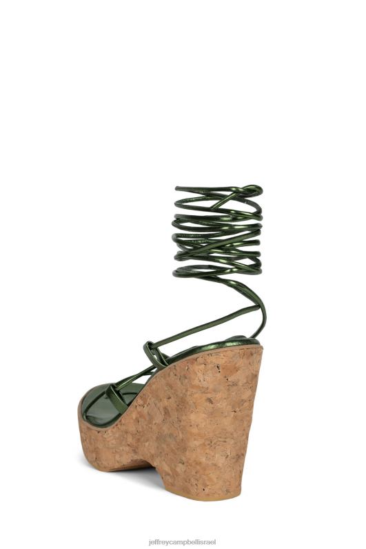 il Jeffrey Campbell אקוודור-היי סנדל פלטפורמה נשים ירוק מתכתי NN6N61054