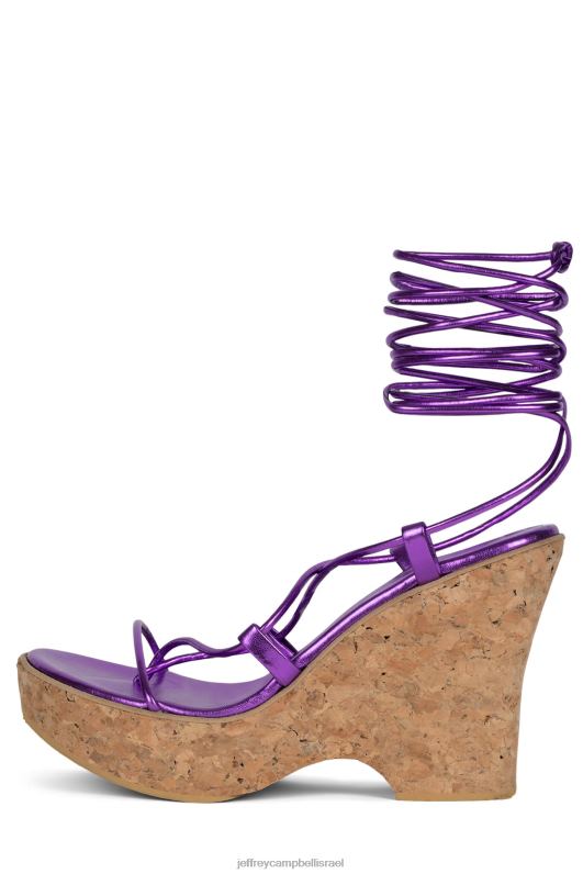 il Jeffrey Campbell אקוודור-היי סנדל פלטפורמה נשים סגול מתכתי NN6N61055