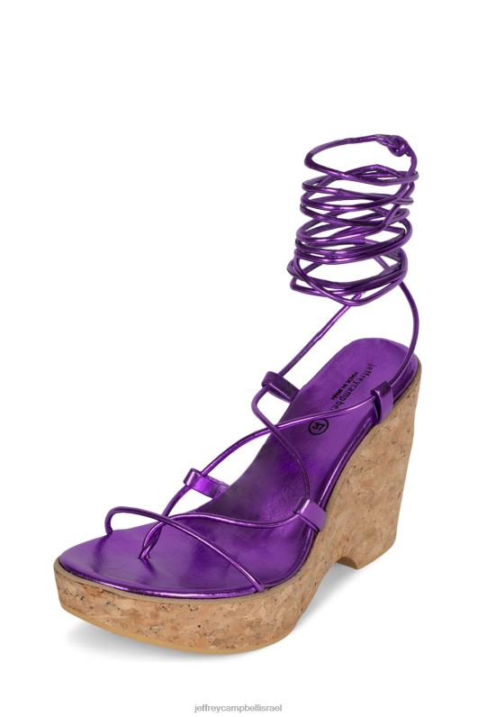 il Jeffrey Campbell אקוודור-היי סנדל פלטפורמה נשים סגול מתכתי NN6N61055