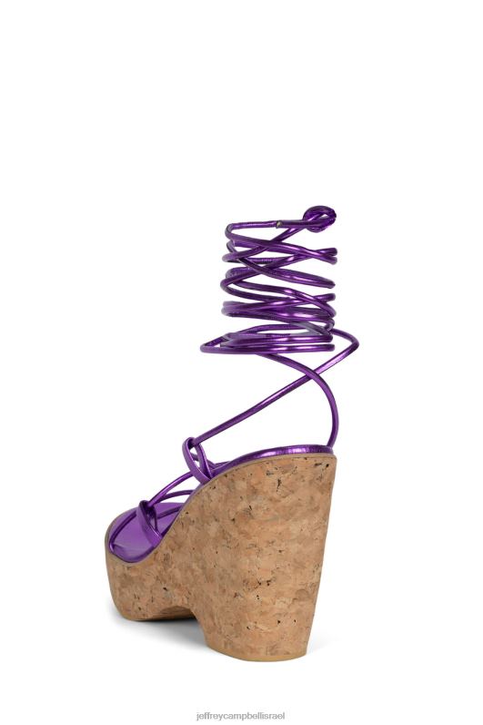 il Jeffrey Campbell אקוודור-היי סנדל פלטפורמה נשים סגול מתכתי NN6N61055