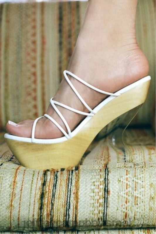 il Jeffrey Campbell דְמוּי אָדָם סנדל פלטפורמה נשים לבן NN6N61059