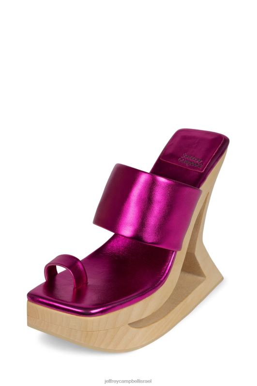 il Jeffrey Campbell טרַפֵּז סנדל פלטפורמה נשים פוקסיה מתכתי NN6N61074