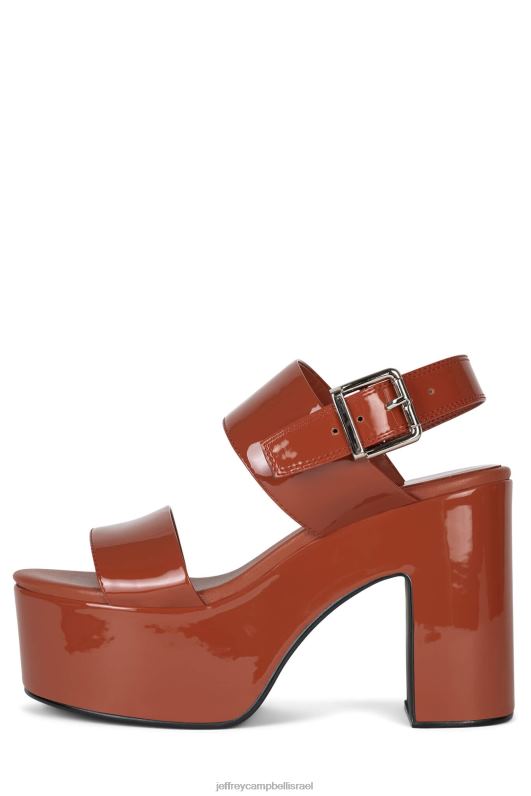 il Jeffrey Campbell מְצוּבּרָח סנדל פלטפורמה נשים פטנט חלודה NN6N61075