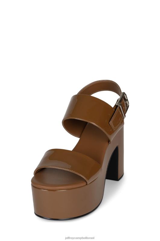 il Jeffrey Campbell מְצוּבּרָח סנדל פלטפורמה נשים פטנט חום בהיר NN6N61077
