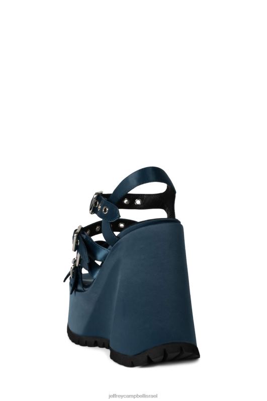 il Jeffrey Campbell בטל סנדל פלטפורמה נשים סאטן כחול NN6N61086