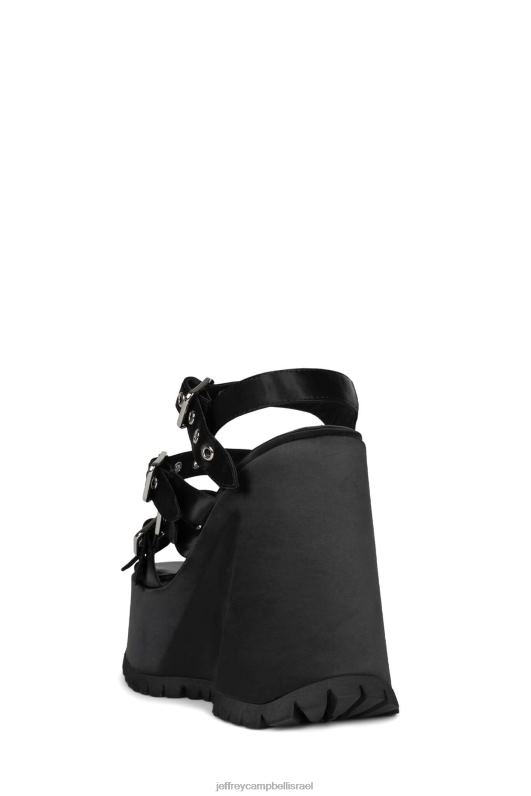 il Jeffrey Campbell בטל סנדל פלטפורמה נשים סאטן שחור NN6N61087