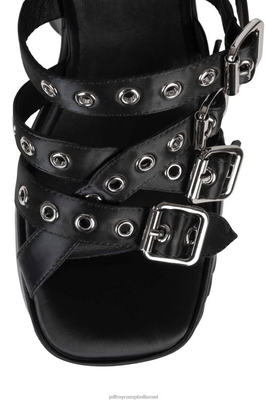 il Jeffrey Campbell בטל סנדל פלטפורמה נשים סאטן שחור NN6N61087