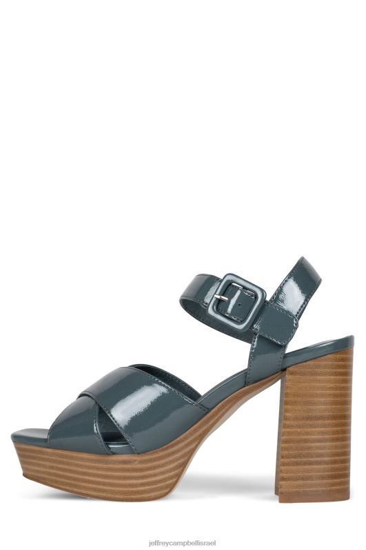 il Jeffrey Campbell אמה-סט סנדל פלטפורמה נשים פטנט קמט כחול מאובק NN6N61093