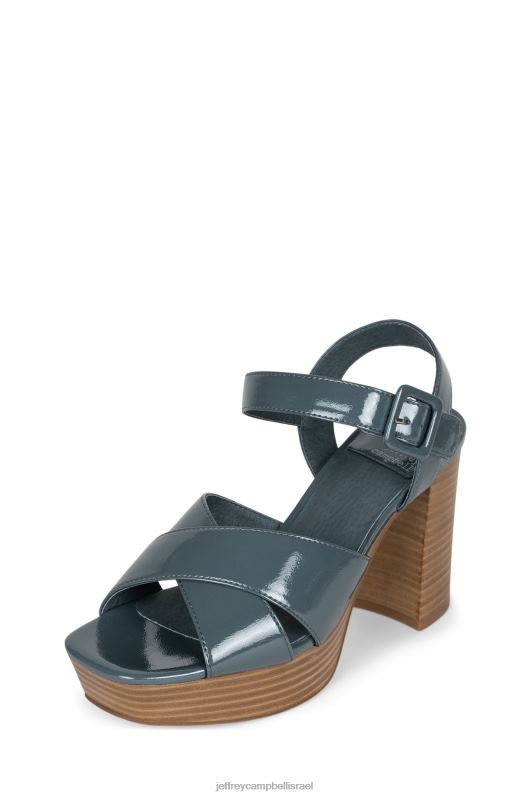 il Jeffrey Campbell אמה-סט סנדל פלטפורמה נשים פטנט קמט כחול מאובק NN6N61093