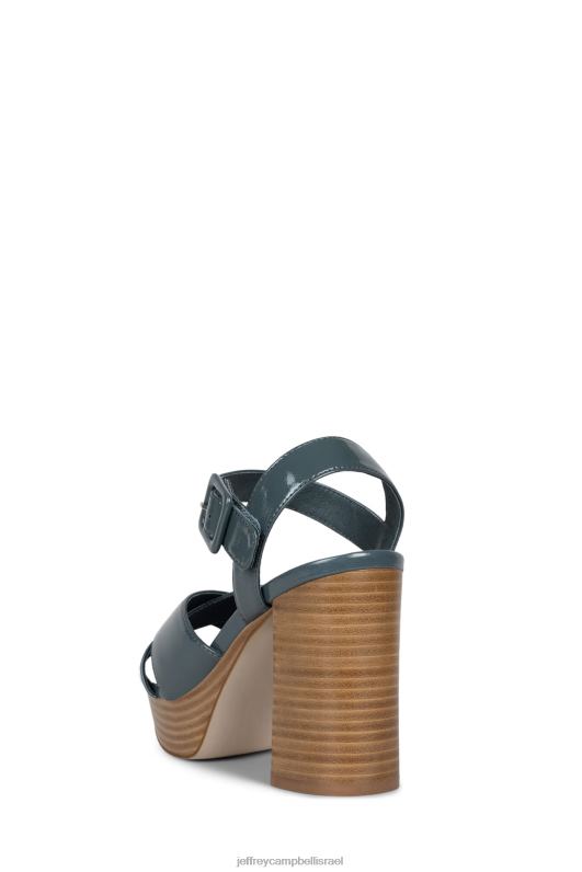 il Jeffrey Campbell אמה-סט סנדל פלטפורמה נשים פטנט קמט כחול מאובק NN6N61093